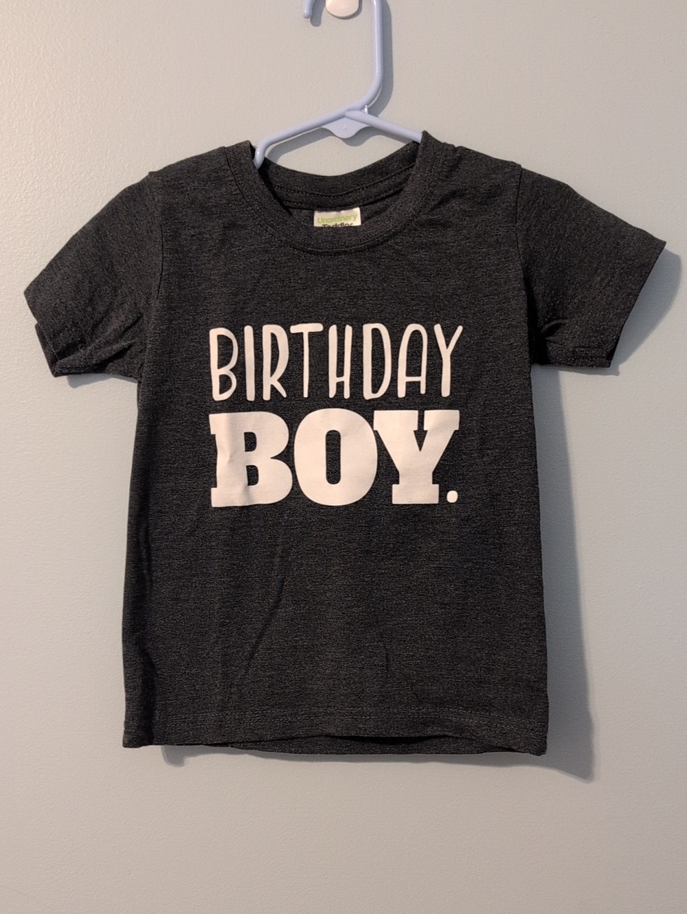 Kids' Charcoal 'Birthday Boy' Short Sleeve Tee